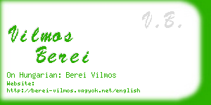 vilmos berei business card